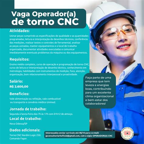 Vagas: operador torno cnc 